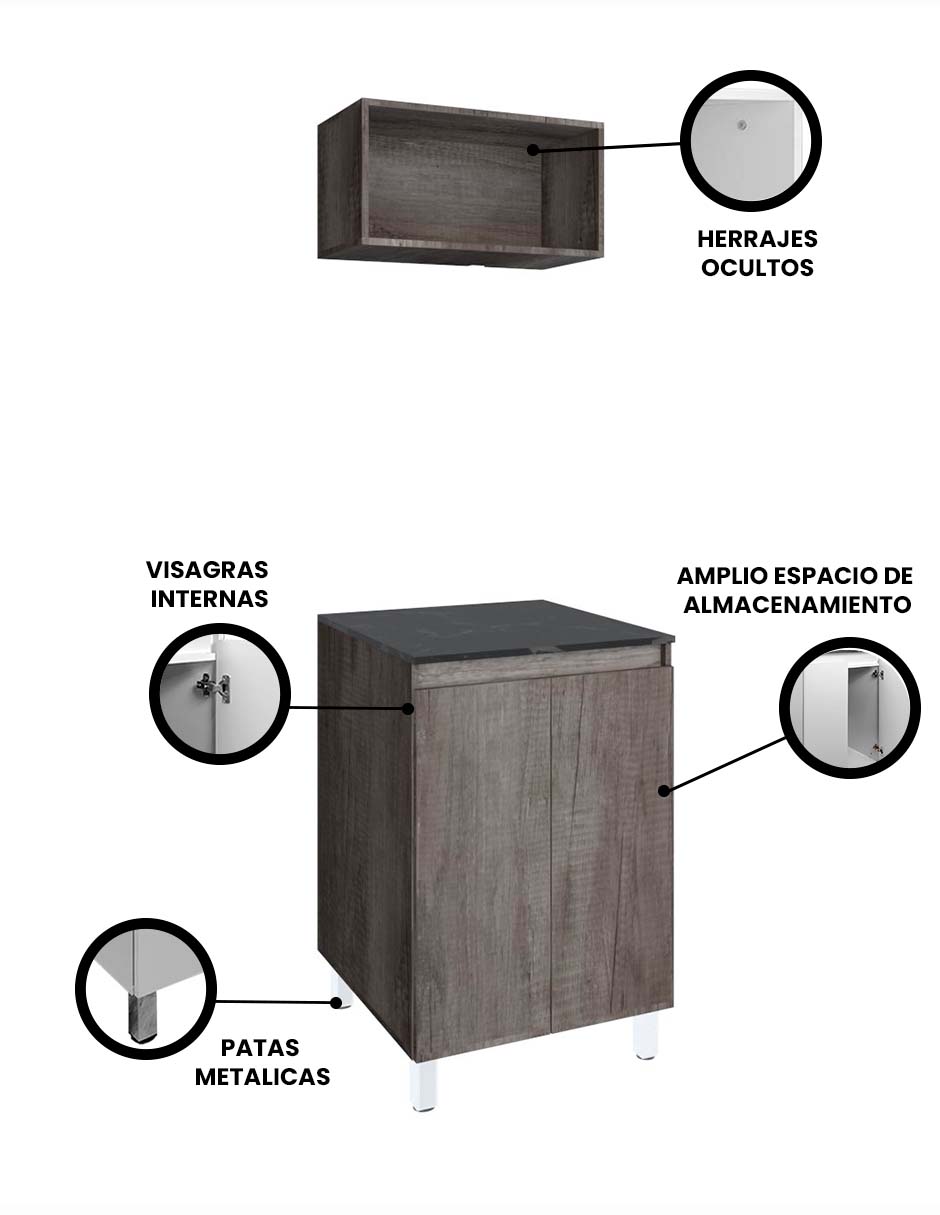 Gabinete Inferior Y Alacena BELEN Superior De Cocina