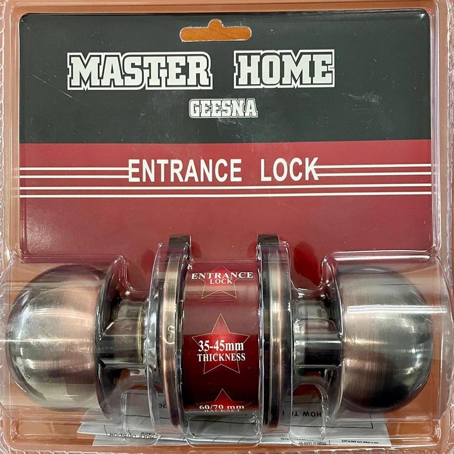 CHAPA PARA PUERTA, ESTILO BOLA, COLOR COBRE, MARCA MASTER HOME.