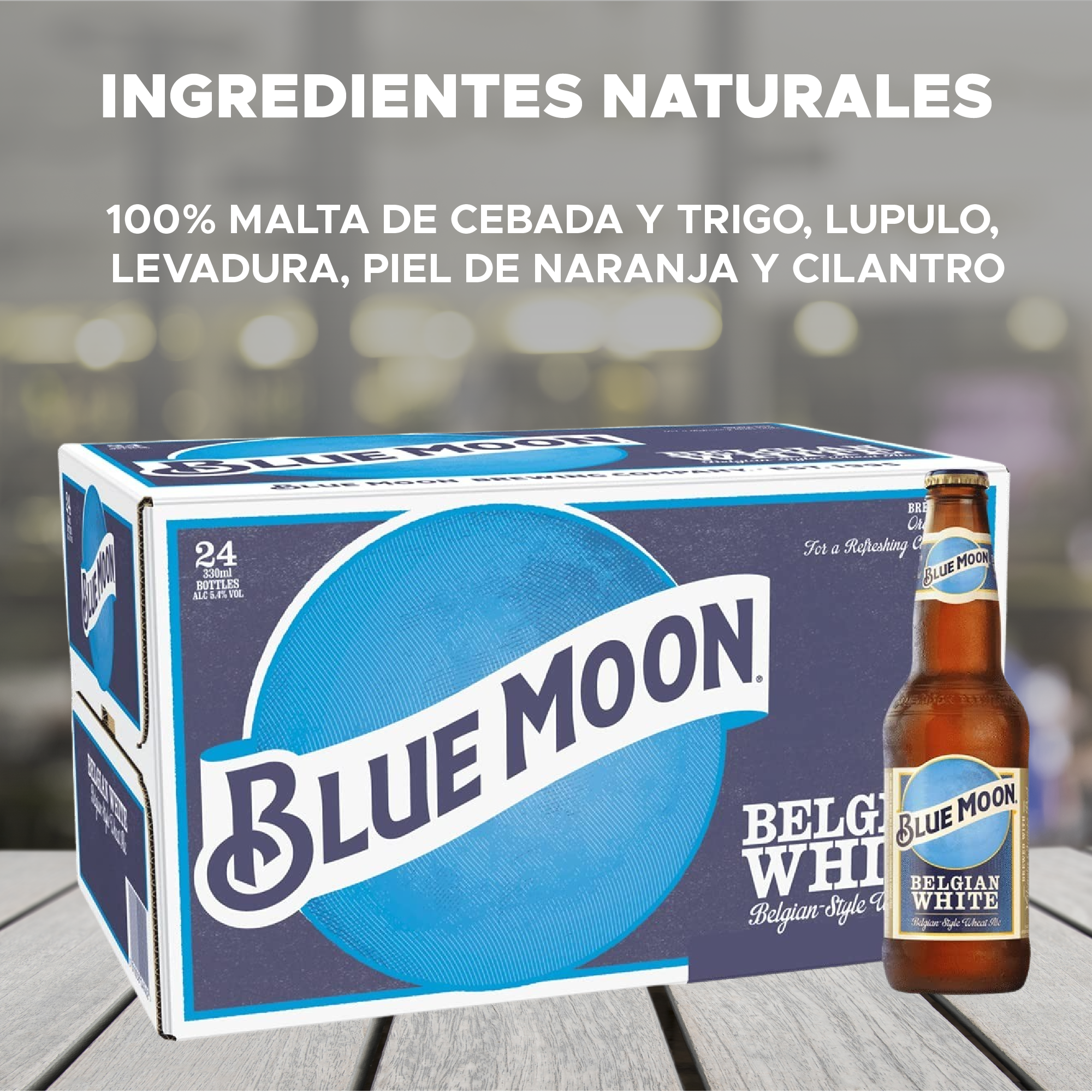 Cerveza Artesanal Blue Moon - 24 pack Premium de 355 ml