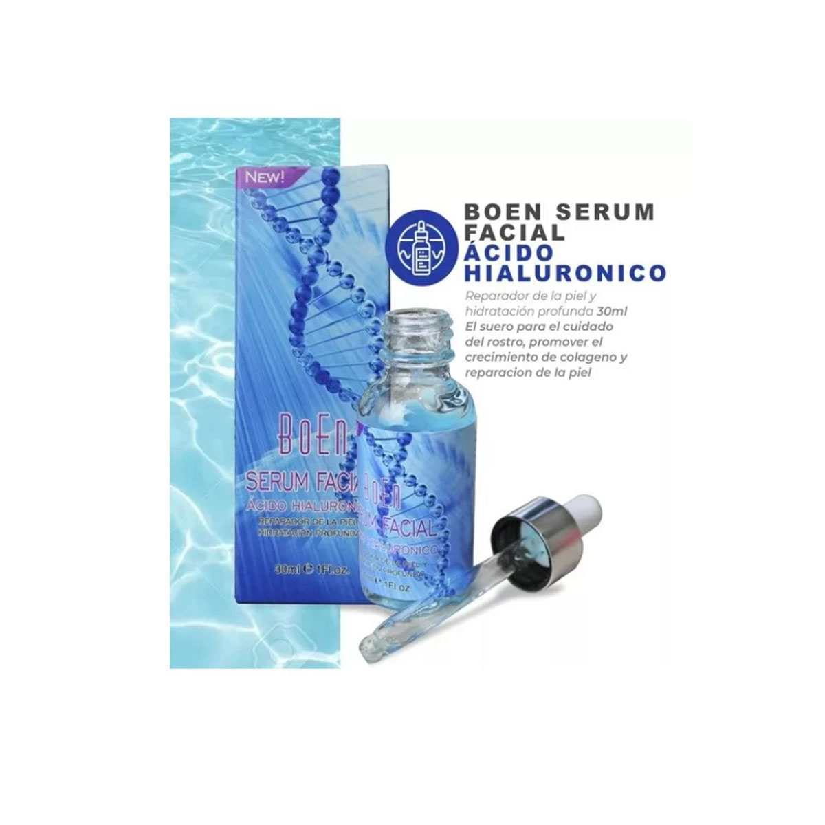 Serum Facial Con Acido Hialuronico Boen 30ml DM 