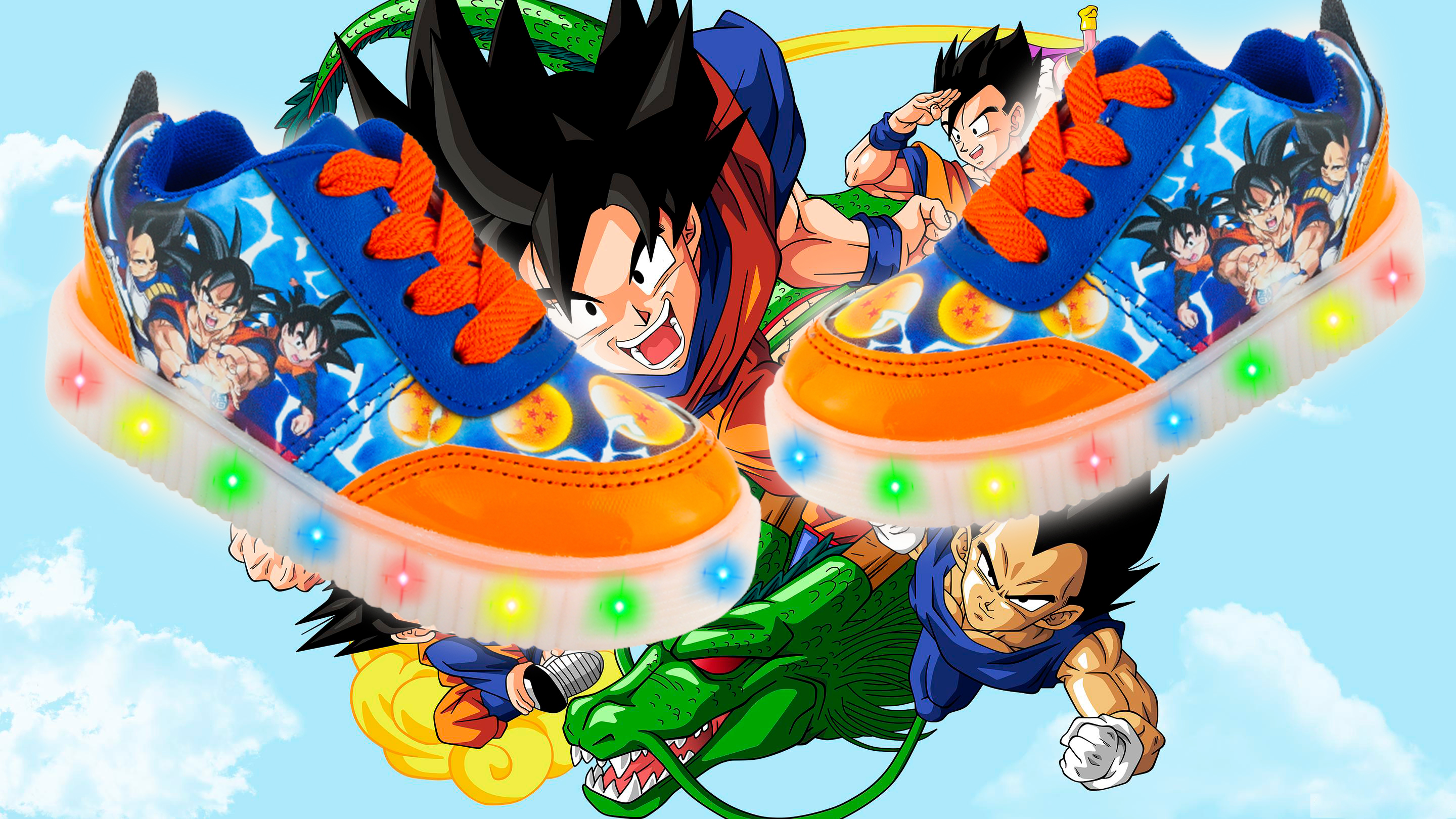 Tenis Niño Gocku Dragon Ball Luces Leds Vegeta Gohan 770-RDB