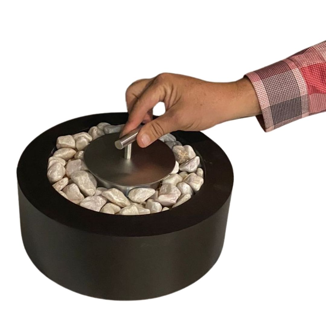 Chimenea Decorativa Redonda Beautifull Home Base Alcohol para Interiores y Exteriores