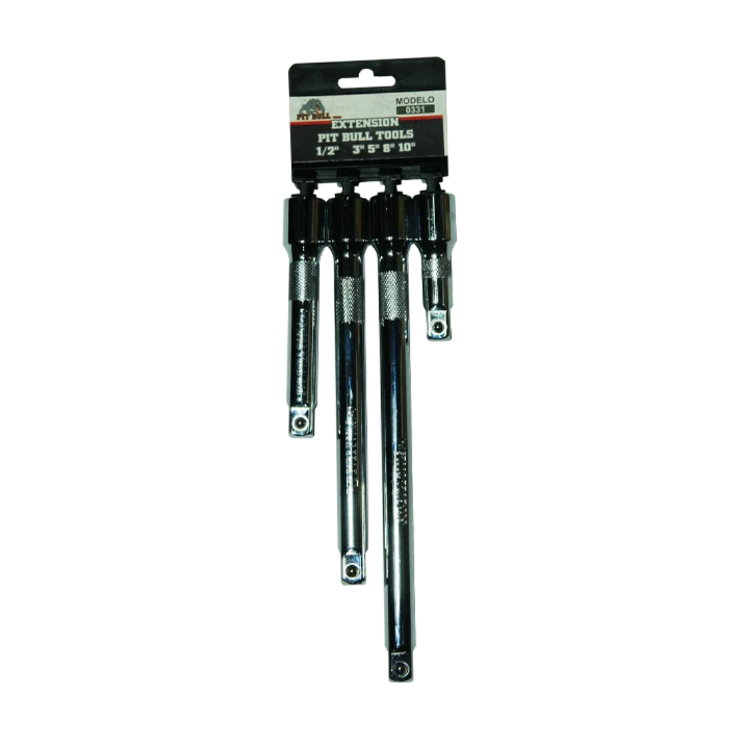 EXTENSION JUEGO 1/2", (3"-5"-8"-12")MARCA PIT BULL TOOLS .