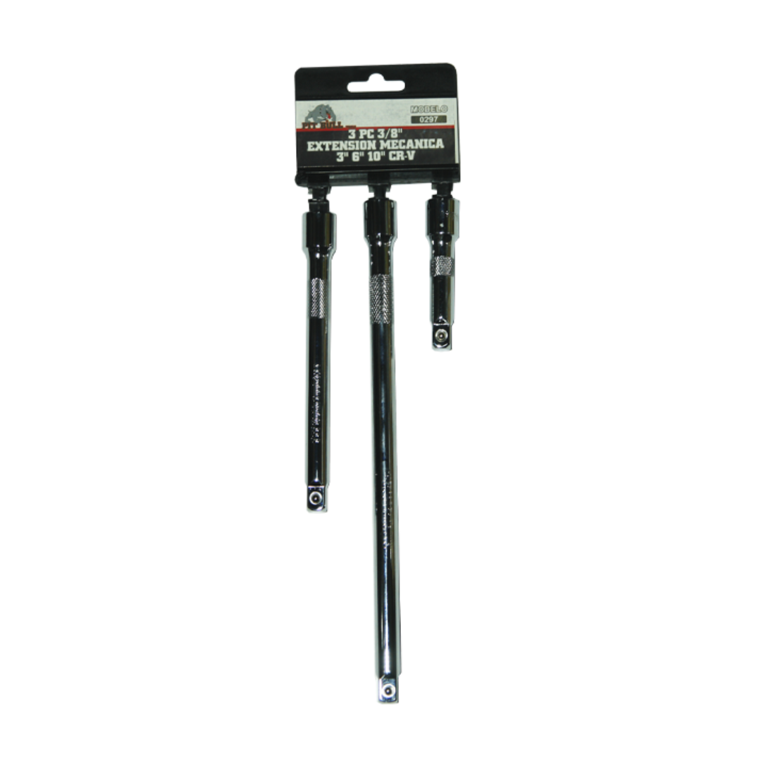EXTENSION JUEGO 3/8", 3 PIEZAS (3"-6"-10"), PIT BULL TOOLS.