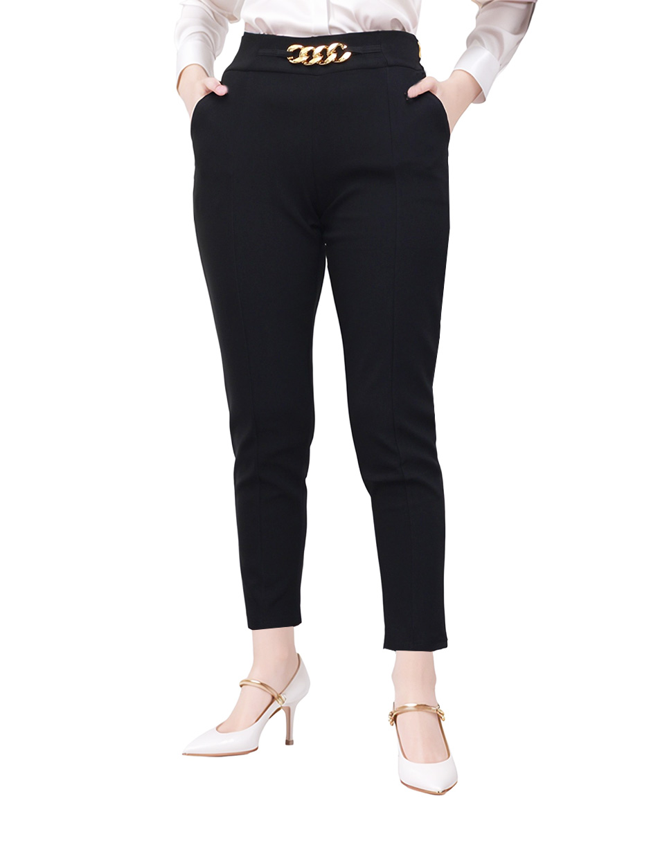Pantalón casual recto entubado Beddel cropped stretch para mujer 