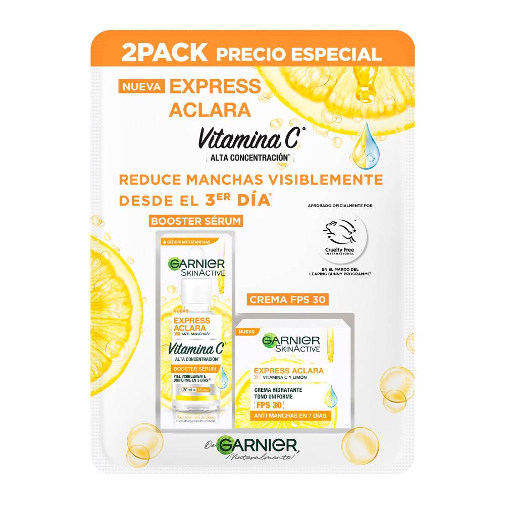 Kit Cuidado Facial, Aclarador Rostro, Anti Manchas, Antiarrugas, 2 Piezas.