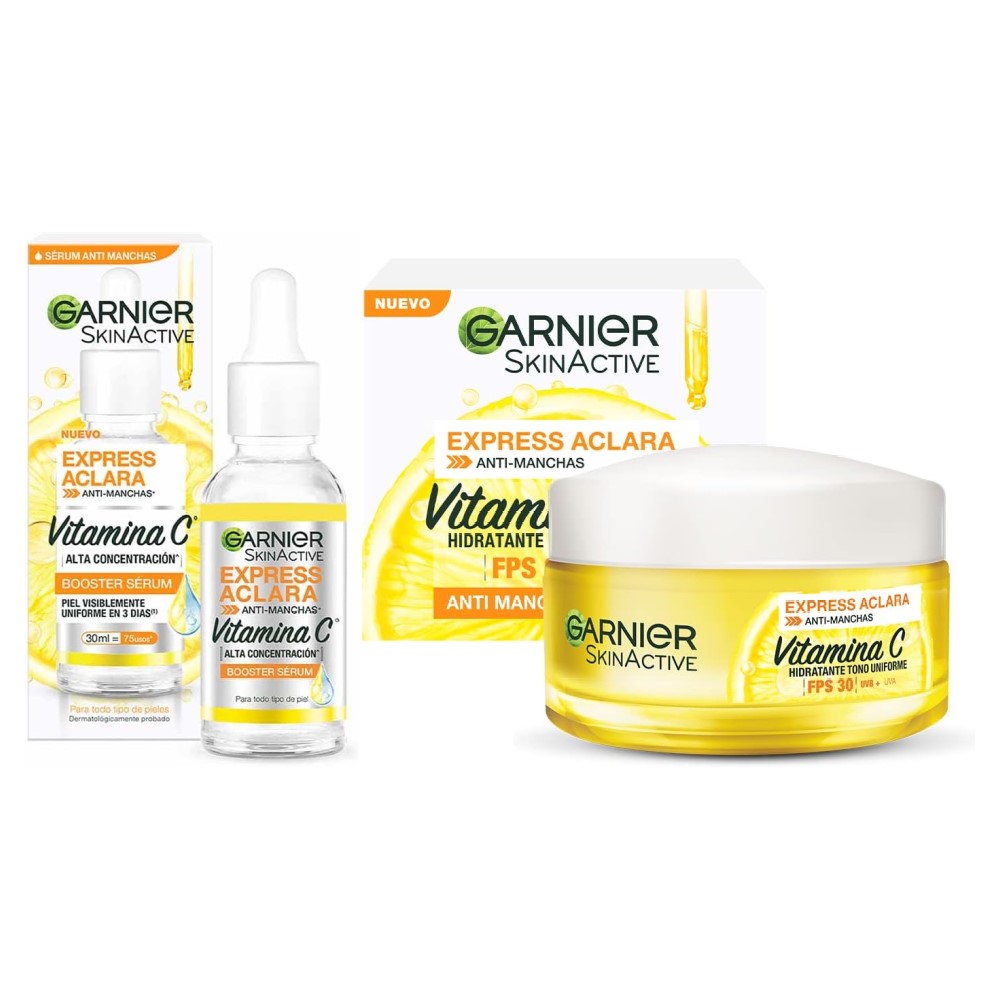 Kit Cuidado Facial, Aclarador Rostro, Anti Manchas, Antiarrugas, 2 Piezas.