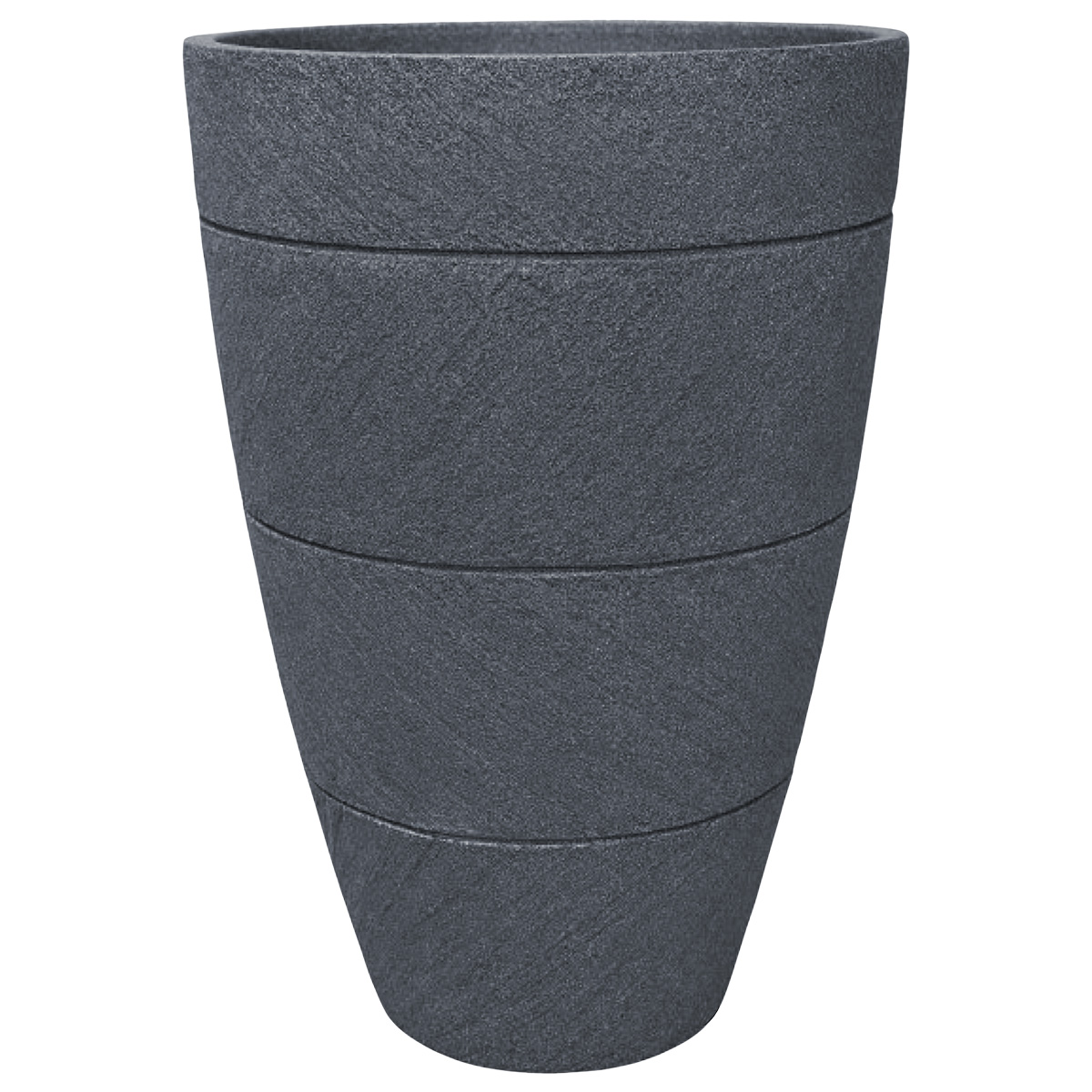 Maceta moderna para exteriores cónica grande 64 cm de alto color Azul grafito SAVIA de Polietileno ultra ligera Artego Japi Hecho en Brasil