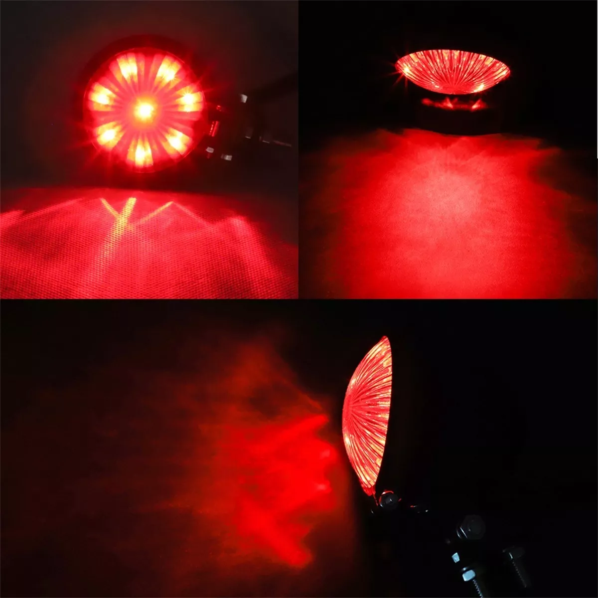 Stop Porta Placa Led Luz De Freno Universal Moto Lente Negro