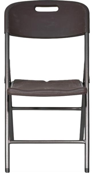 Set Kit 6 Sillas Plegables Pvc Jardin Exterior Tipo Madera Café Jardimex