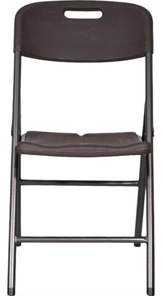 Set Kit 6 Sillas Plegables Pvc Jardin Exterior Tipo Madera Café Jardimex