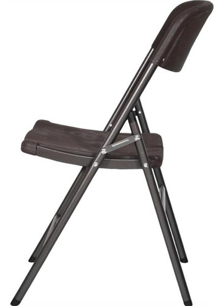 Set Kit 6 Sillas Plegables Pvc Jardin Exterior Tipo Madera Café Jardimex