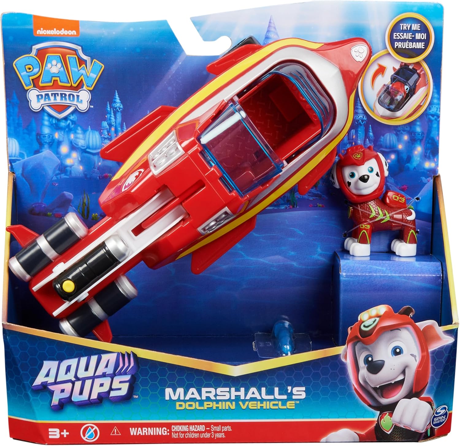 PAW PATROL AQUA PUPS MARSHALL DOLPHIN VEHICLE