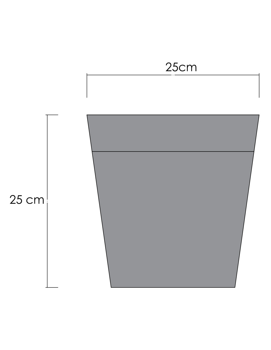 Maceta de barro en forma de vaso