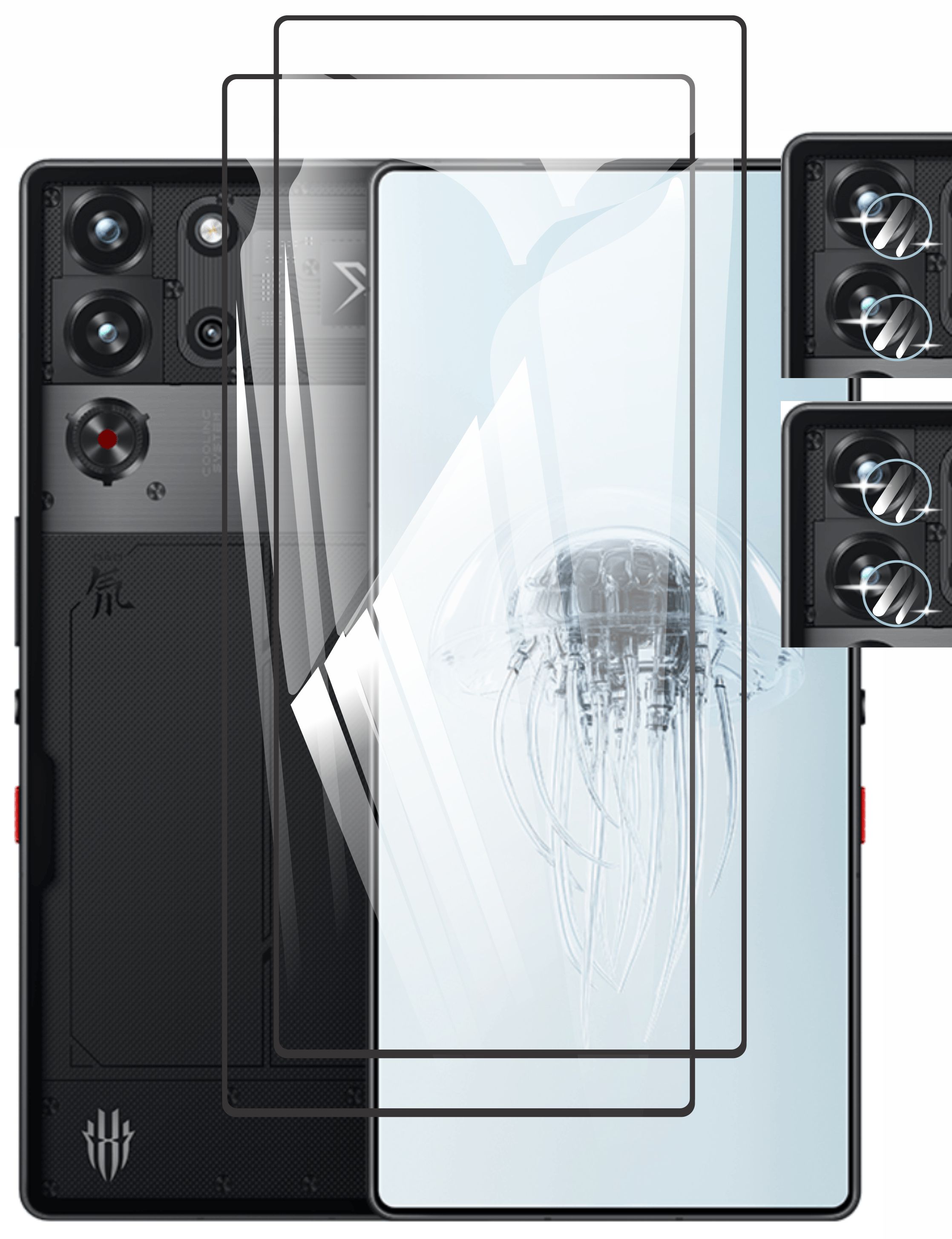 2 Pzas Cristal Templado 9d Para Redmagic 10 Pro + Micas Camaras