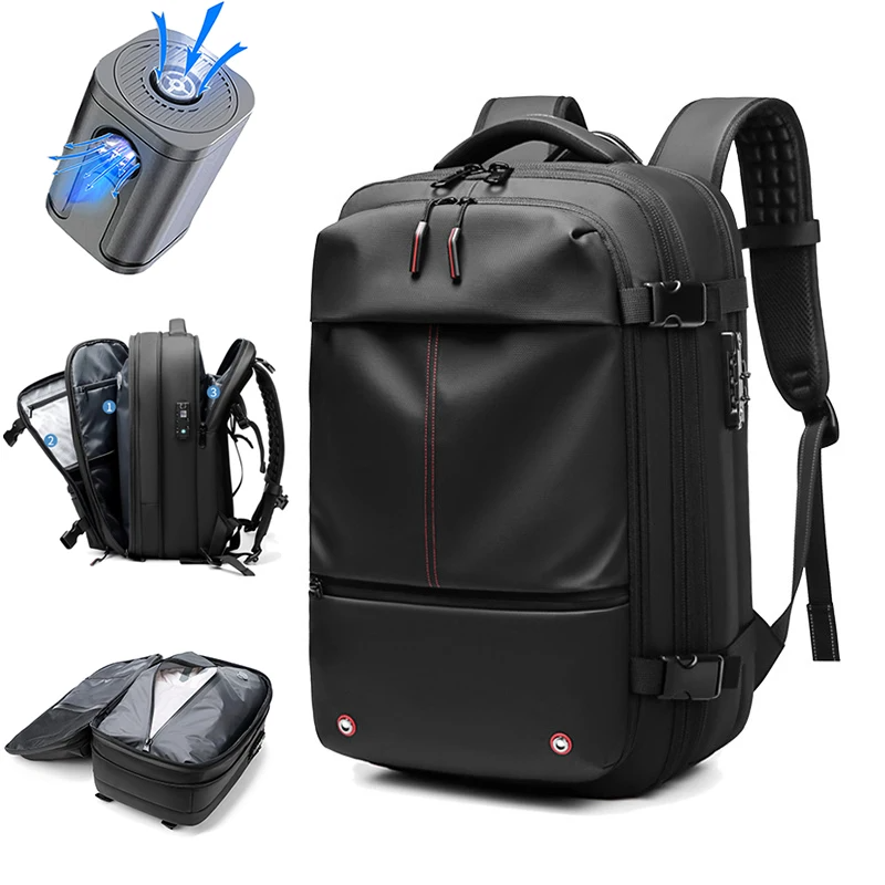 Mochila de compresión al vacío, bolsa de viaje para ordenador portátil de 17 pulgadas, de gran capacidad, para negocio, viaje y escuela