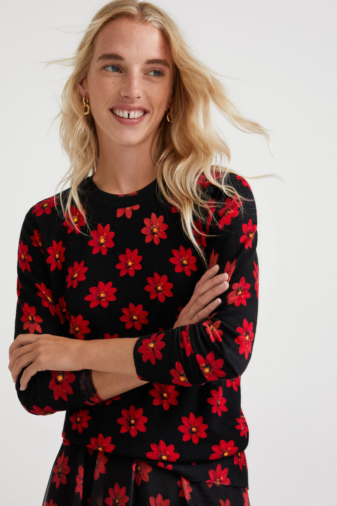Jersey punto flores DESIGUAL