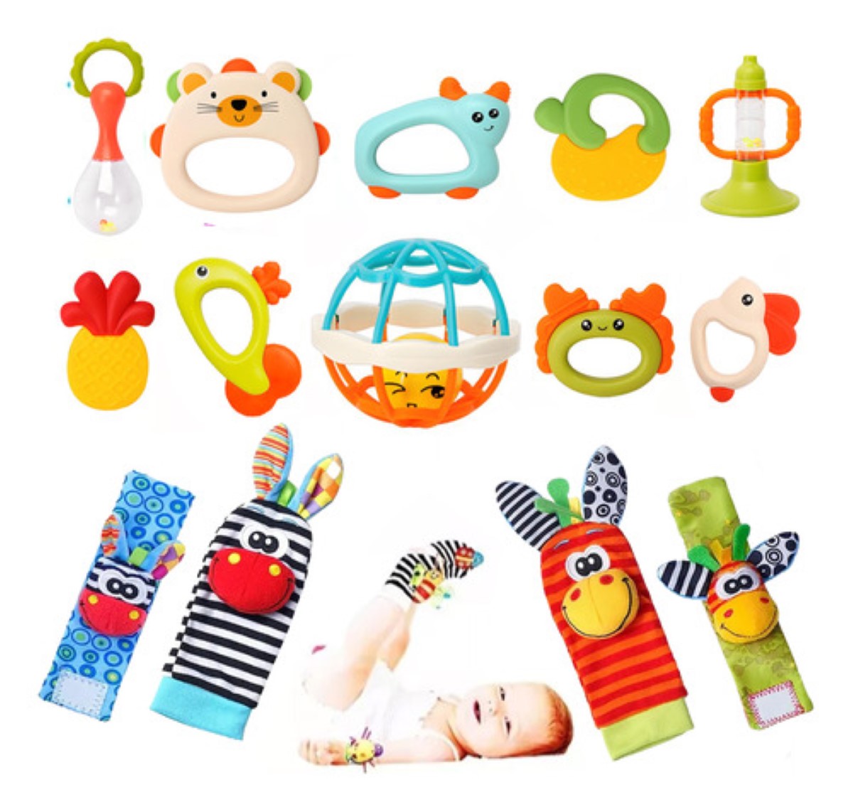 Calcetines Juguetes De Bebe Meses Recien Nacido Sonajeros Para