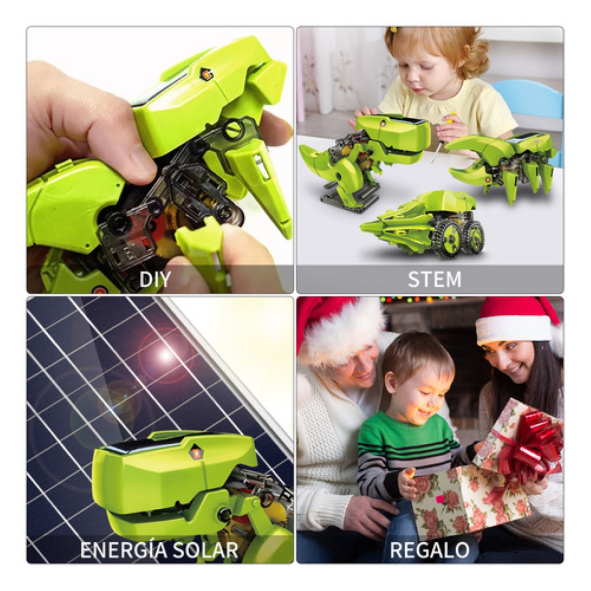 Dinosaurio Robot Solar Juguetes VERDE