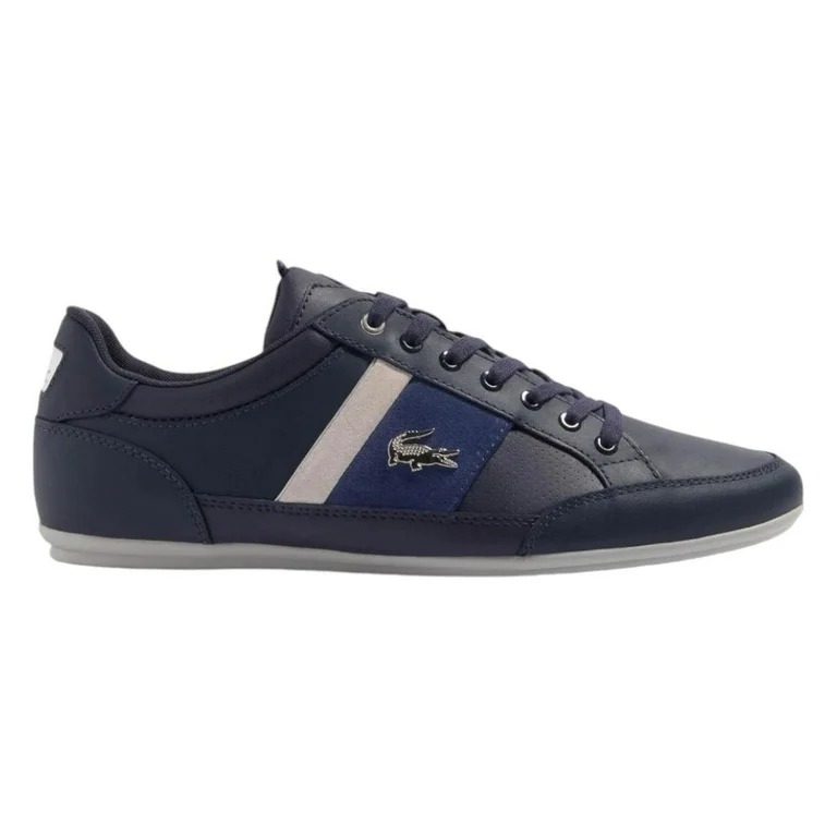 TENIS LACOSTE CHAYMON AZUL CON BLACO PARA HOMBRE