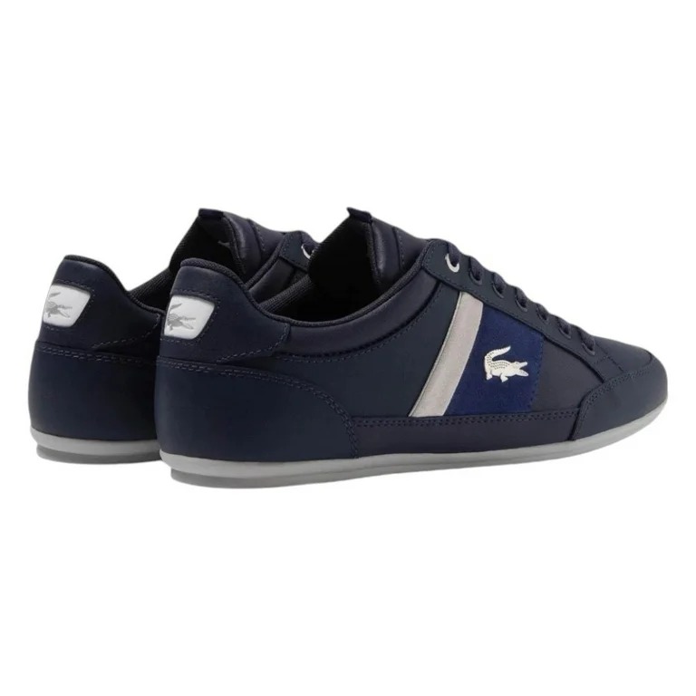 TENIS LACOSTE CHAYMON AZUL CON BLACO PARA HOMBRE