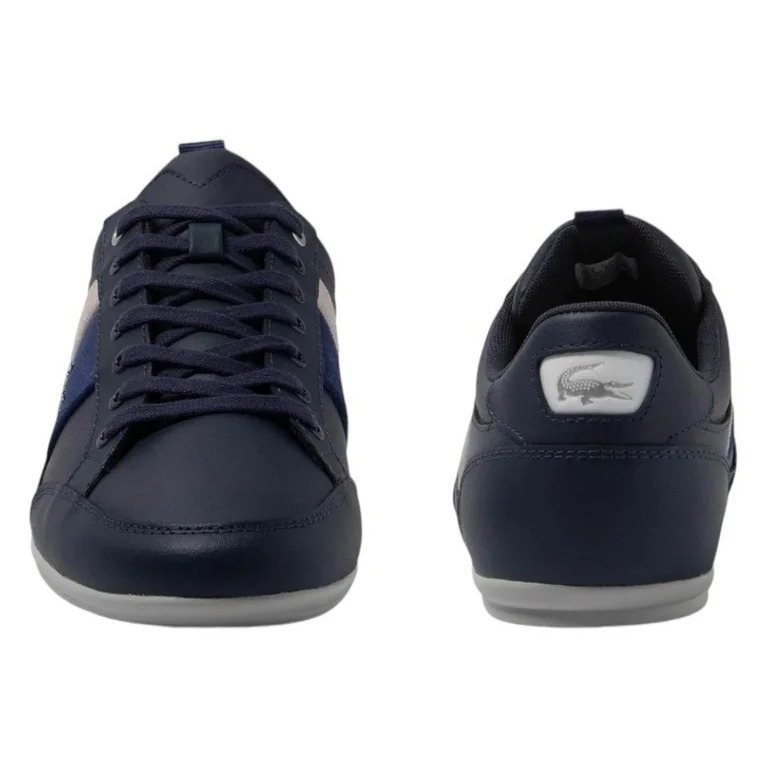 TENIS LACOSTE CHAYMON AZUL CON BLACO PARA HOMBRE