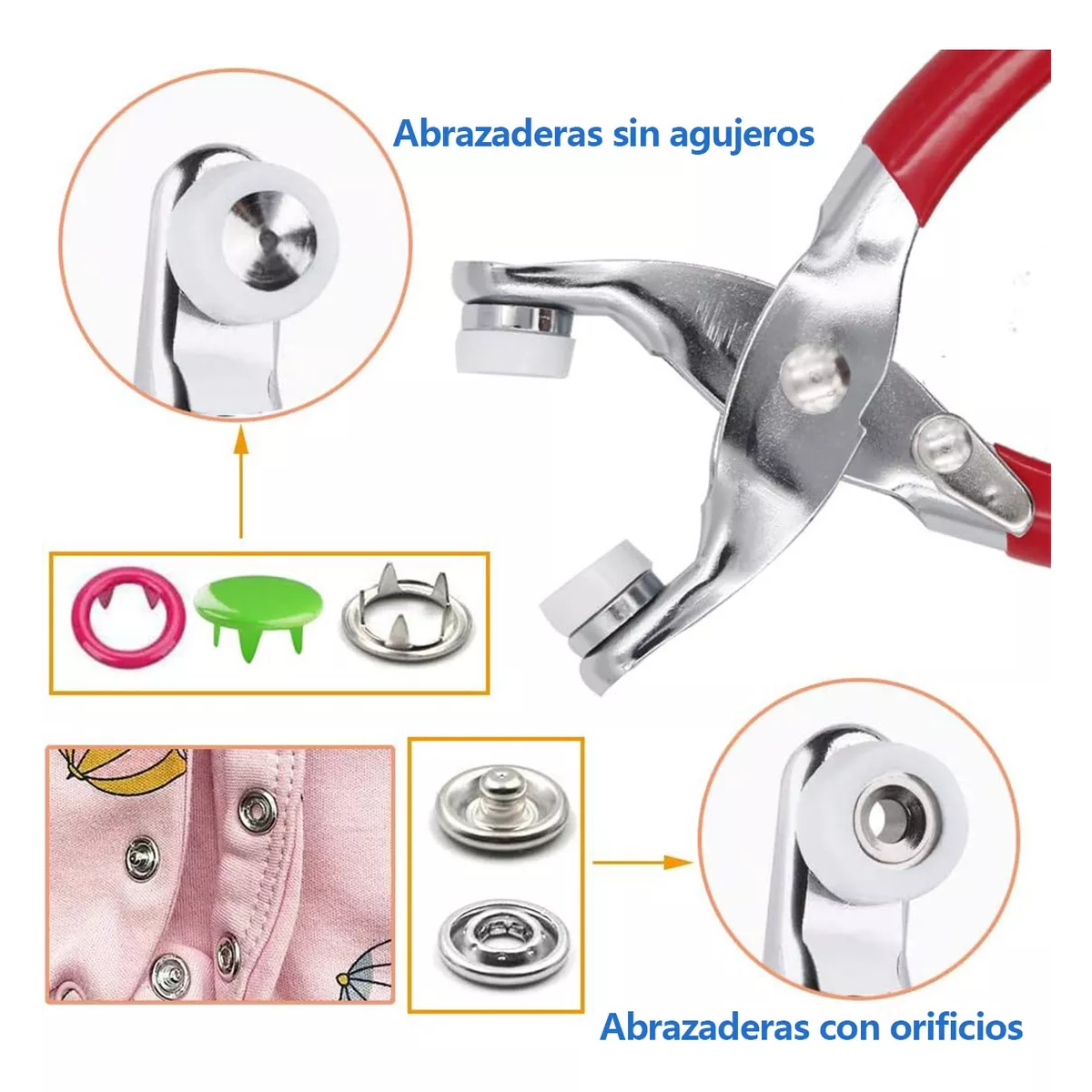 Pinza Kam Botón Presión Broche T5 11 Colores 804 Pcs