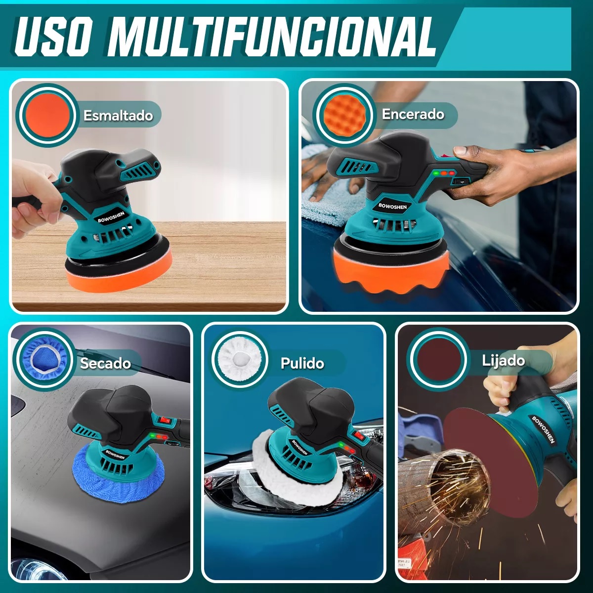 Pulidora Eléctrica Inalámbrica Pulidora Orbital Para Autos