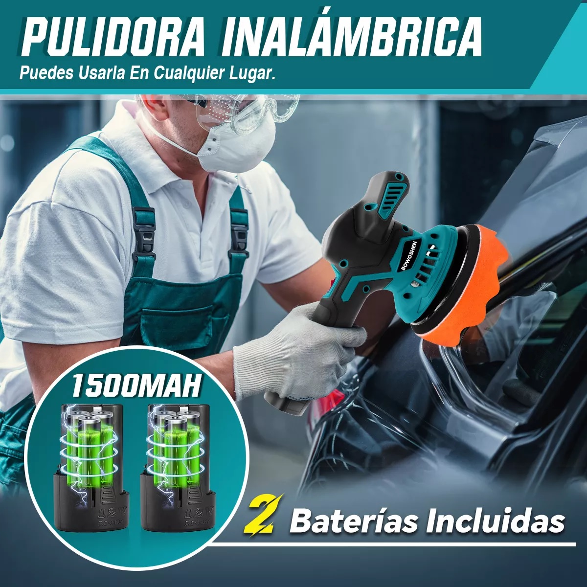 Pulidora Eléctrica Inalámbrica Pulidora Orbital Para Autos