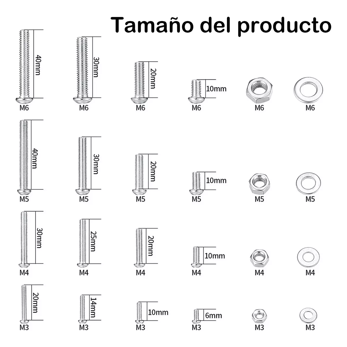 Kit Surtido De 2224 Piezas De Tornillos, Pernos Y Tuercas