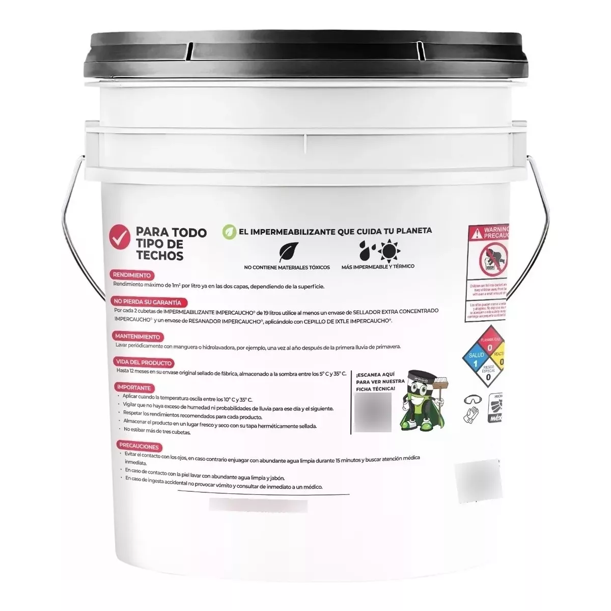 Impermeabilizante Ecológico Siliconado Impercaucho 19L Blanco