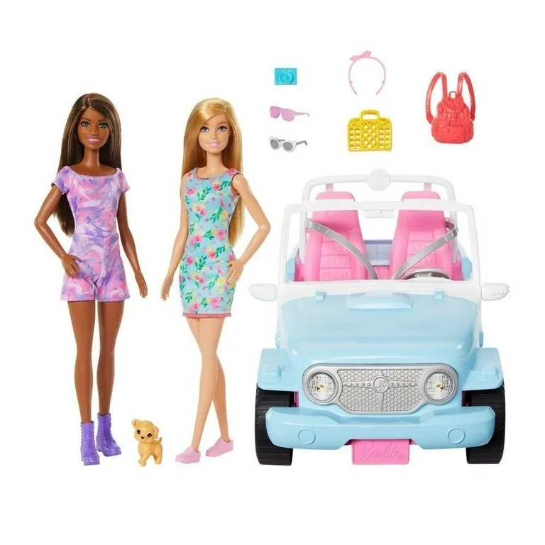 Barbie Camioneta con 2 Muñecas