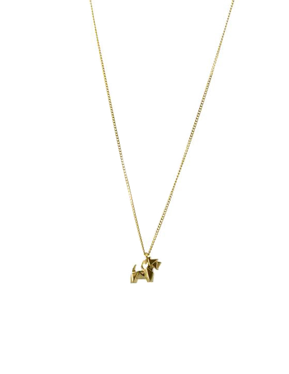Collar/Dije Perro Schnauzer Origami de Plata .925