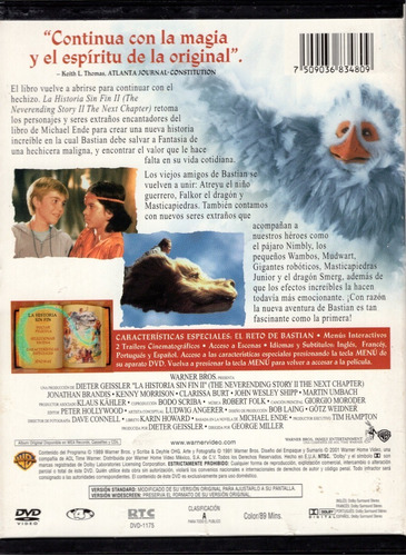 La Historia Sin Fin 2 Dos Primera Edicion Pelicula Dvd