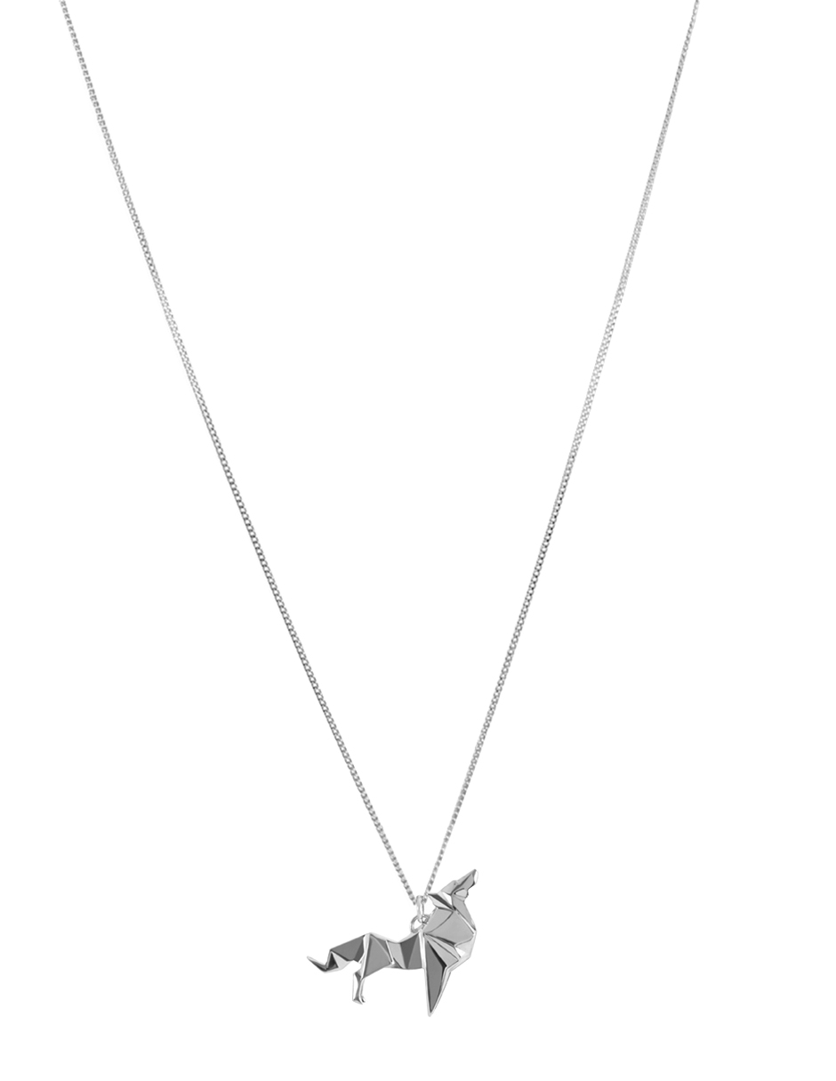 Dije Lobo Origami de Plata .925
