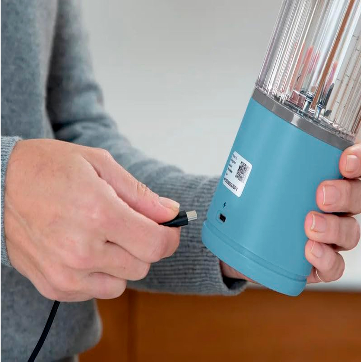 Licuadora Ninja Blast Portátil Recargable para Smoothies Batidos 470ml Blanco (Reacondicionada con Garantía)