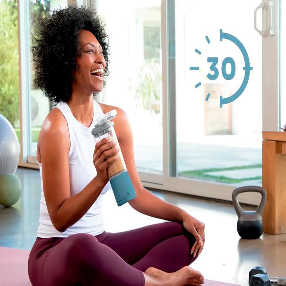 Licuadora Ninja Blast Portátil Recargable para Smoothies Batidos 470ml Blanco (Reacondicionada con Garantía)