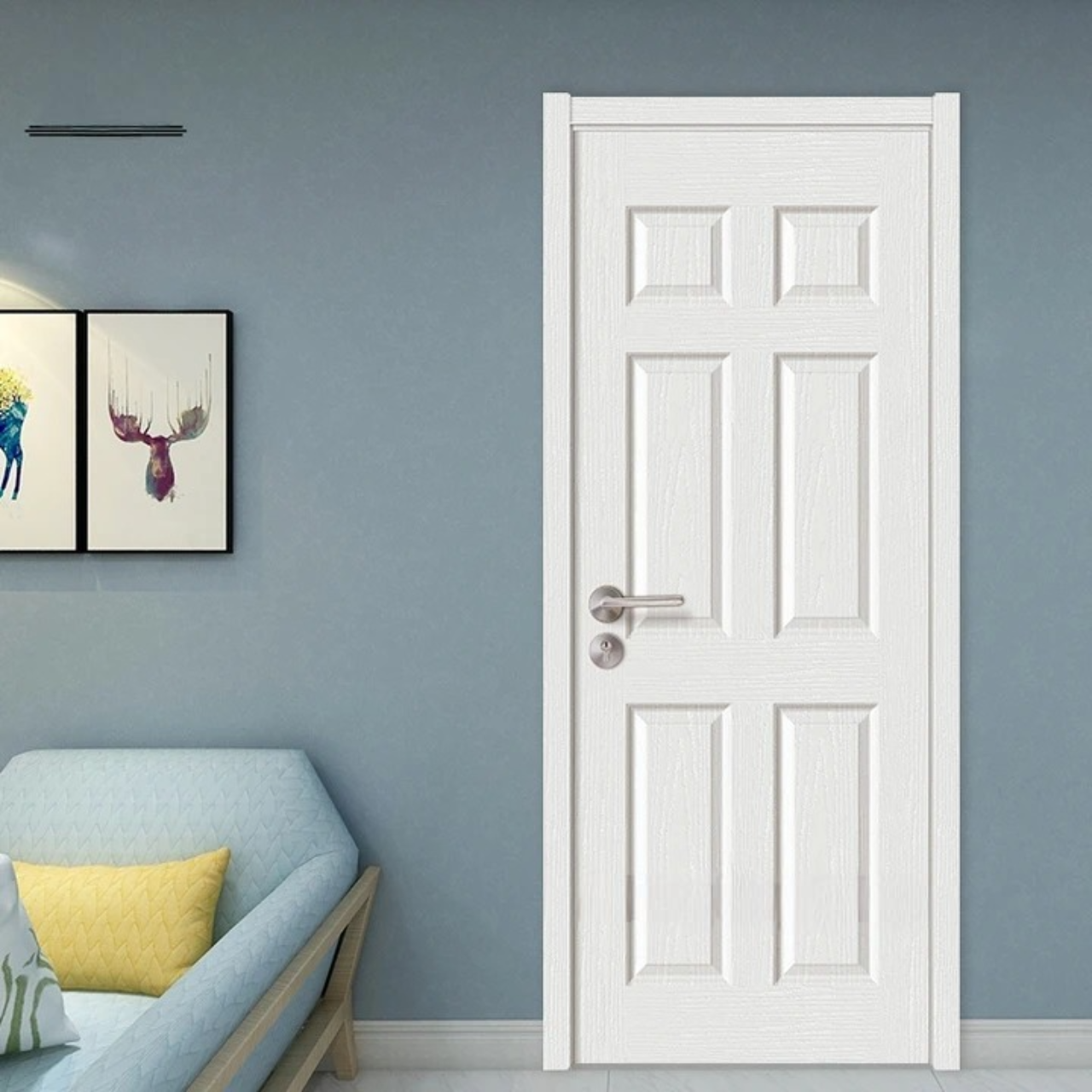 Puerta De Madera para Interior diseño paneles 213 X 80 Cm