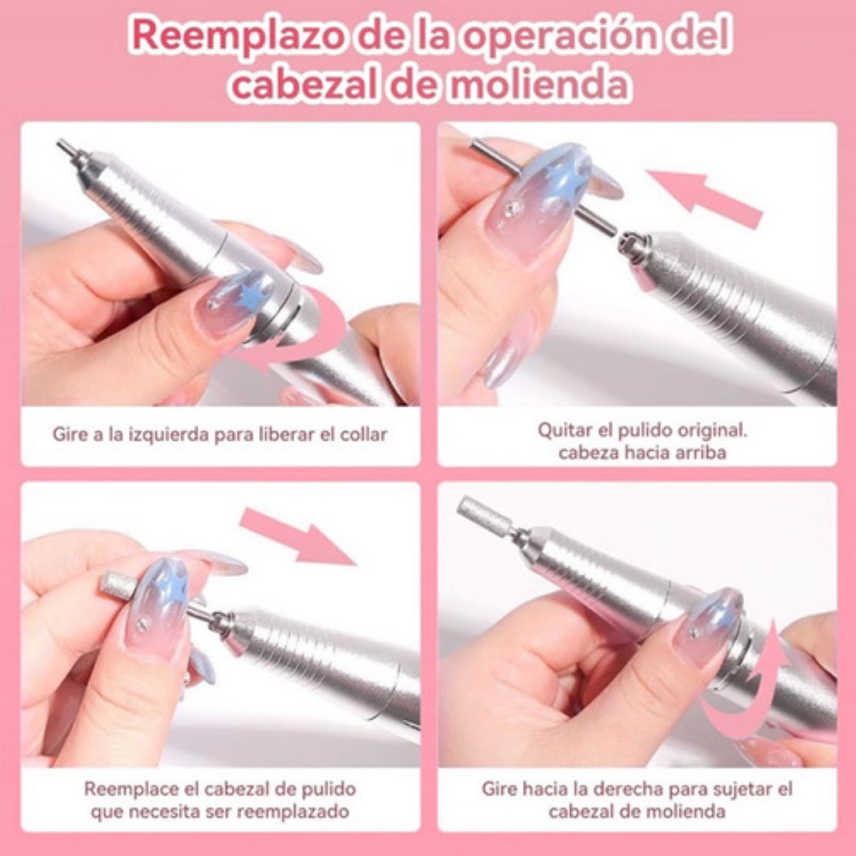 Pulidor De Uñas Esmeril Profesional Drill Portátil 45000 Rpm BLANCO