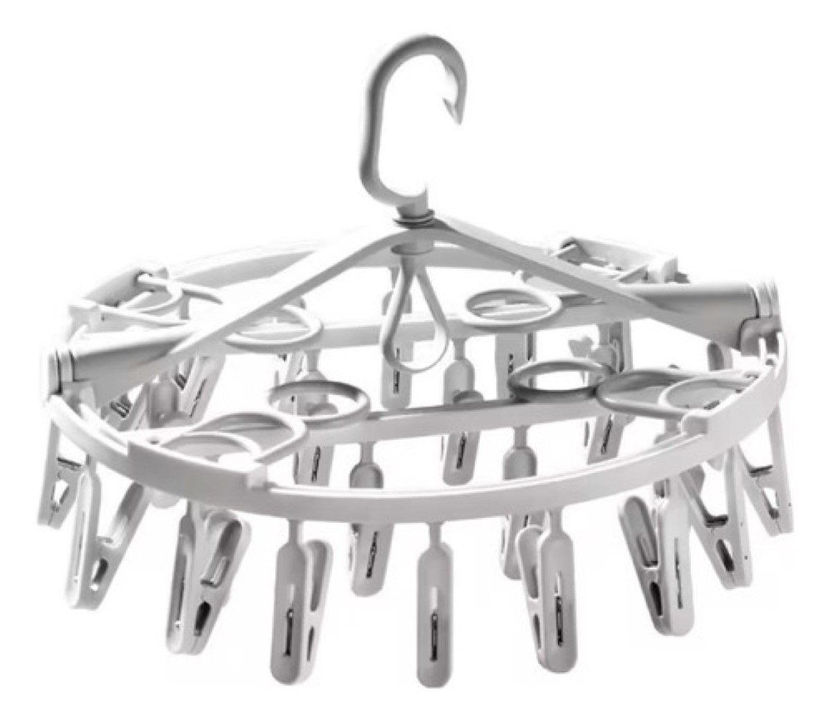 Percha Plegable Giratoria Para Secar Ropa Con 24 Pinzas gris