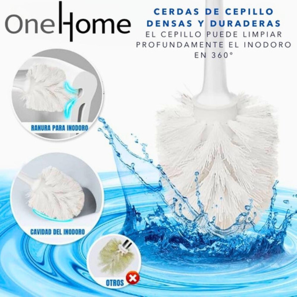 Combo Destapador Y Cepillo De Limpieza Inodoro Baño BLANCO
