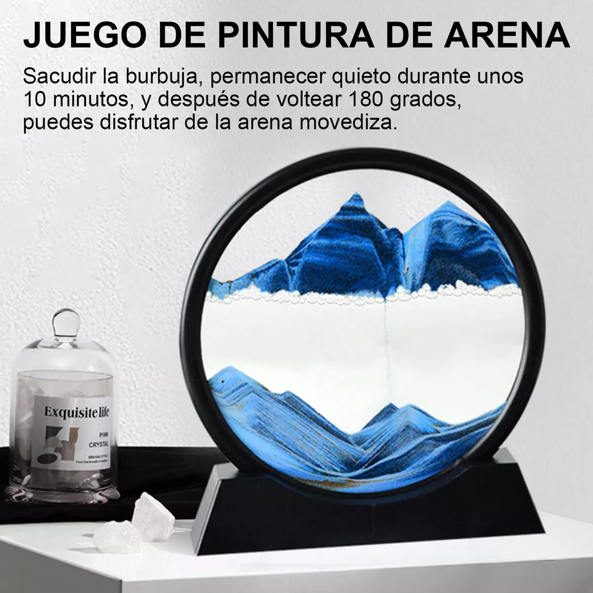 3d Decoración De Escritorio De Pintura De Arenas Movedizas Azul