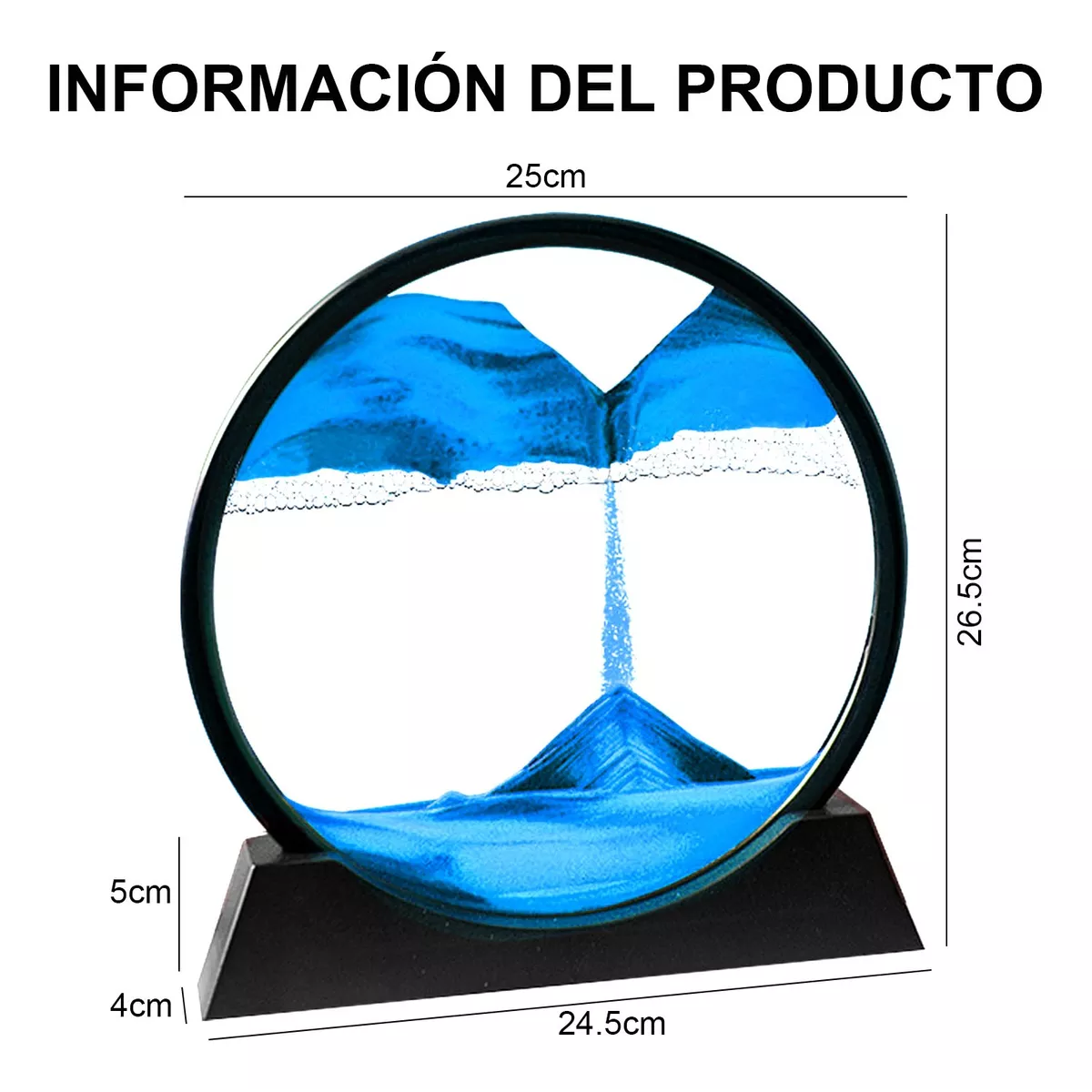 3d Decoración De Escritorio De Pintura De Arenas Movedizas Azul
