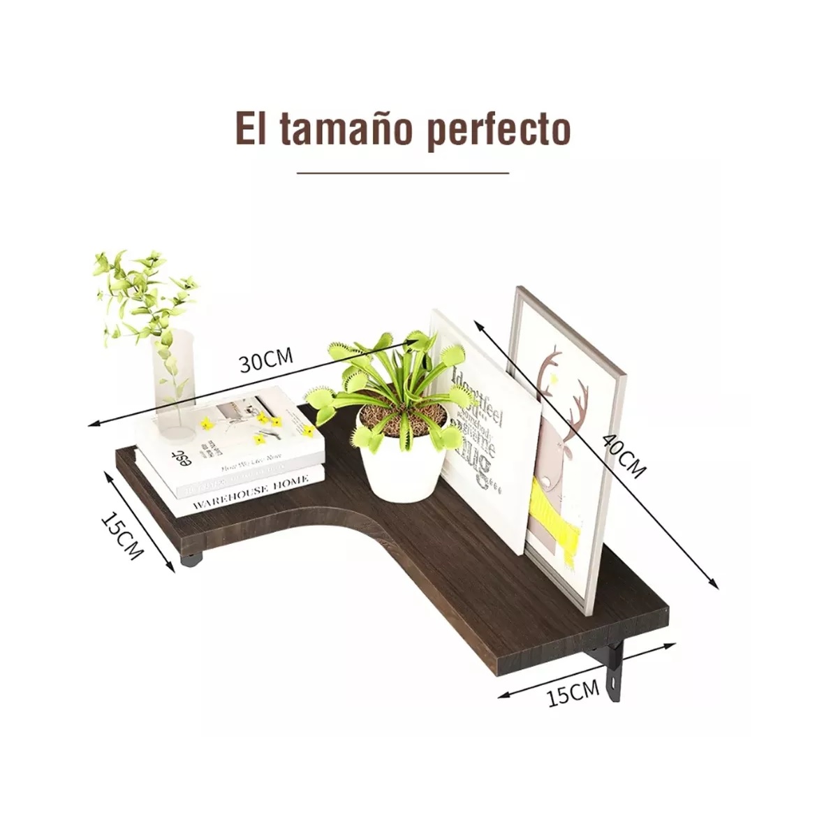 3 Uds Repisas De Madera Para Dormitorio Cocina Baño