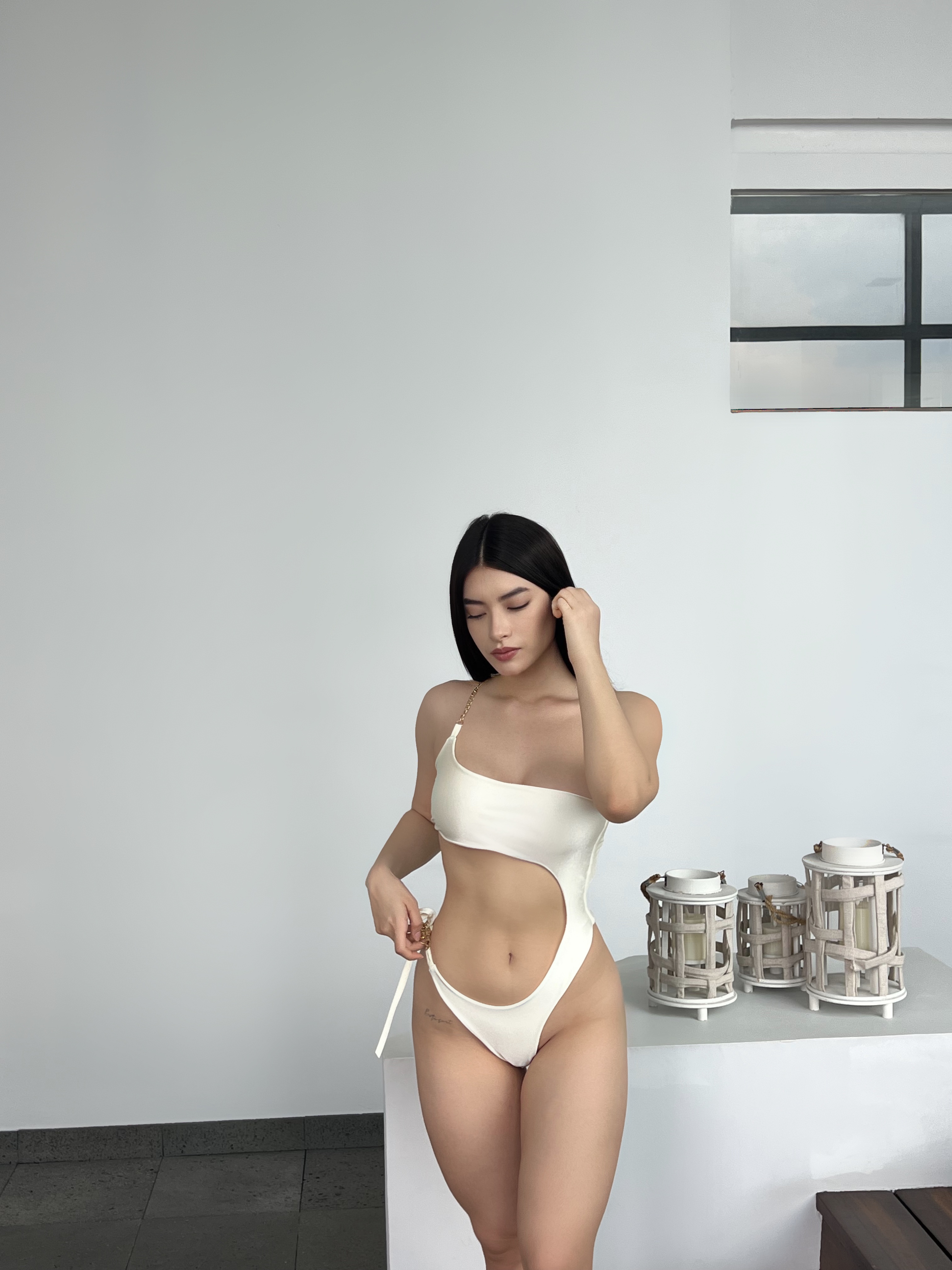 Bikini Traje De Baño Tipo Body Enterizo Mujer Blanco