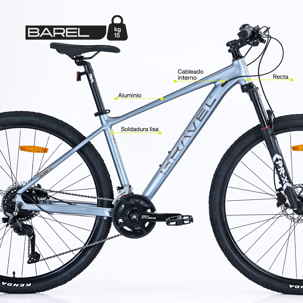 Bicicleta Gravel Barel De Montaña R29, Shimano 18v Gris S