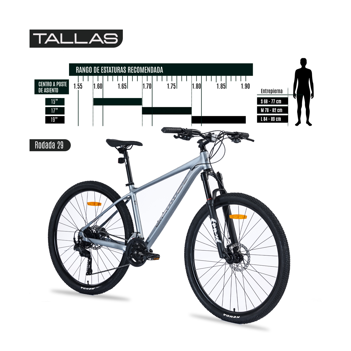 Bicicleta Gravel Barel De Montaña R29, Shimano 18v Gris S