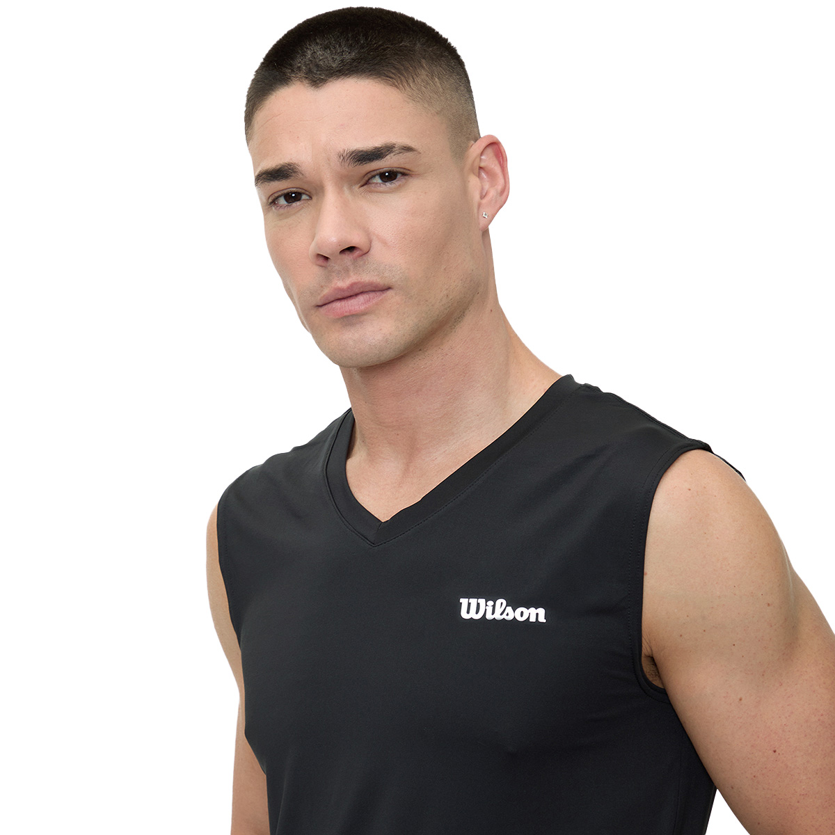 Playera Wilson Ultra Ligera Sin Manga Cuello en V para Hombre 