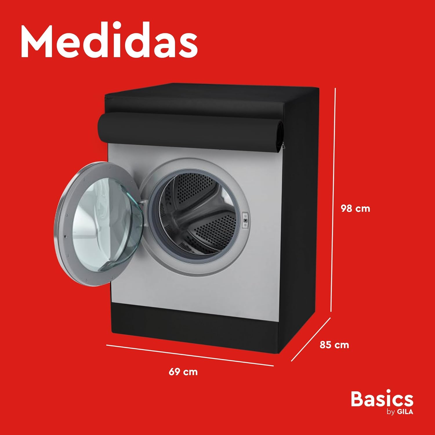 Funda para Lavadora de Carga Frontal Black Basics by GILA