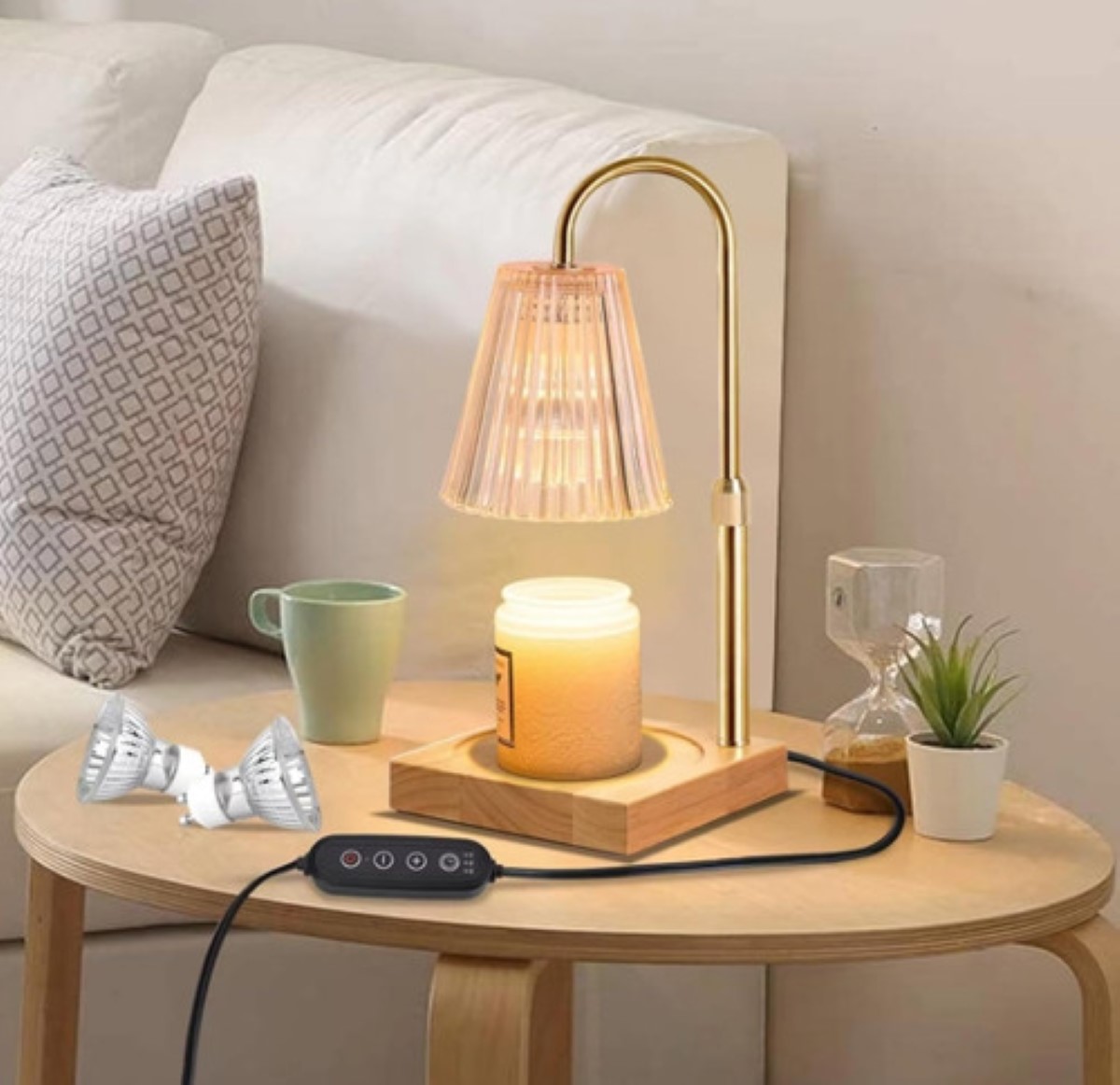 Lampara Para Velas Aromaticas De Velas Con Temporizador DORADO